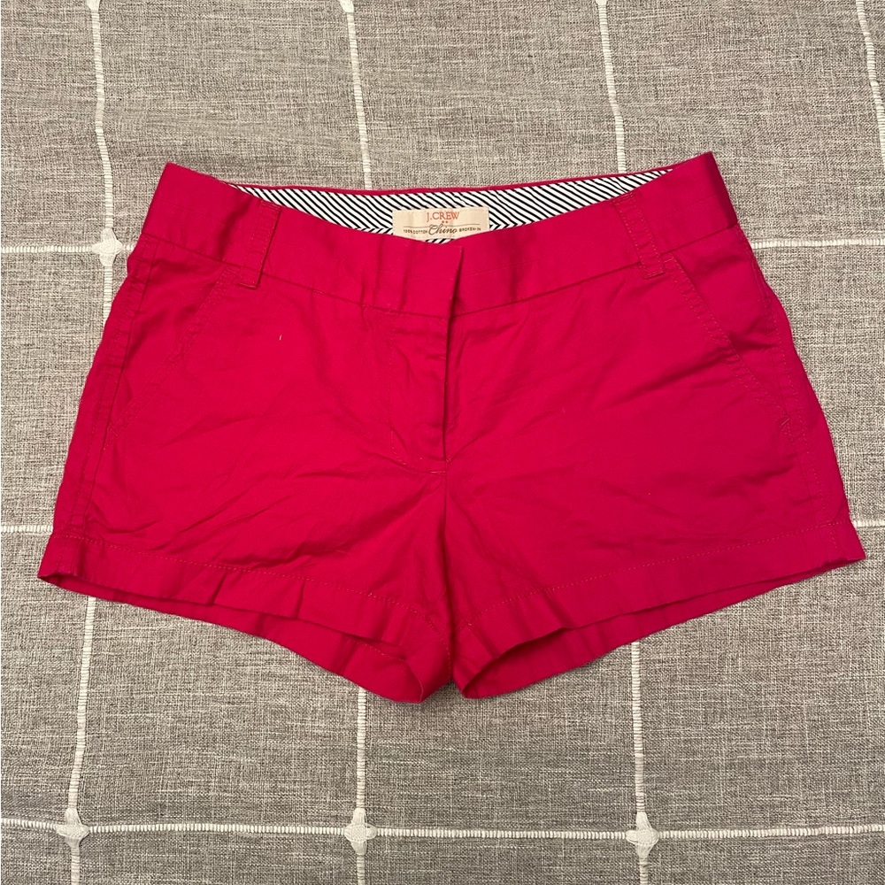 J. Crew Chino Shorts Hot Pink